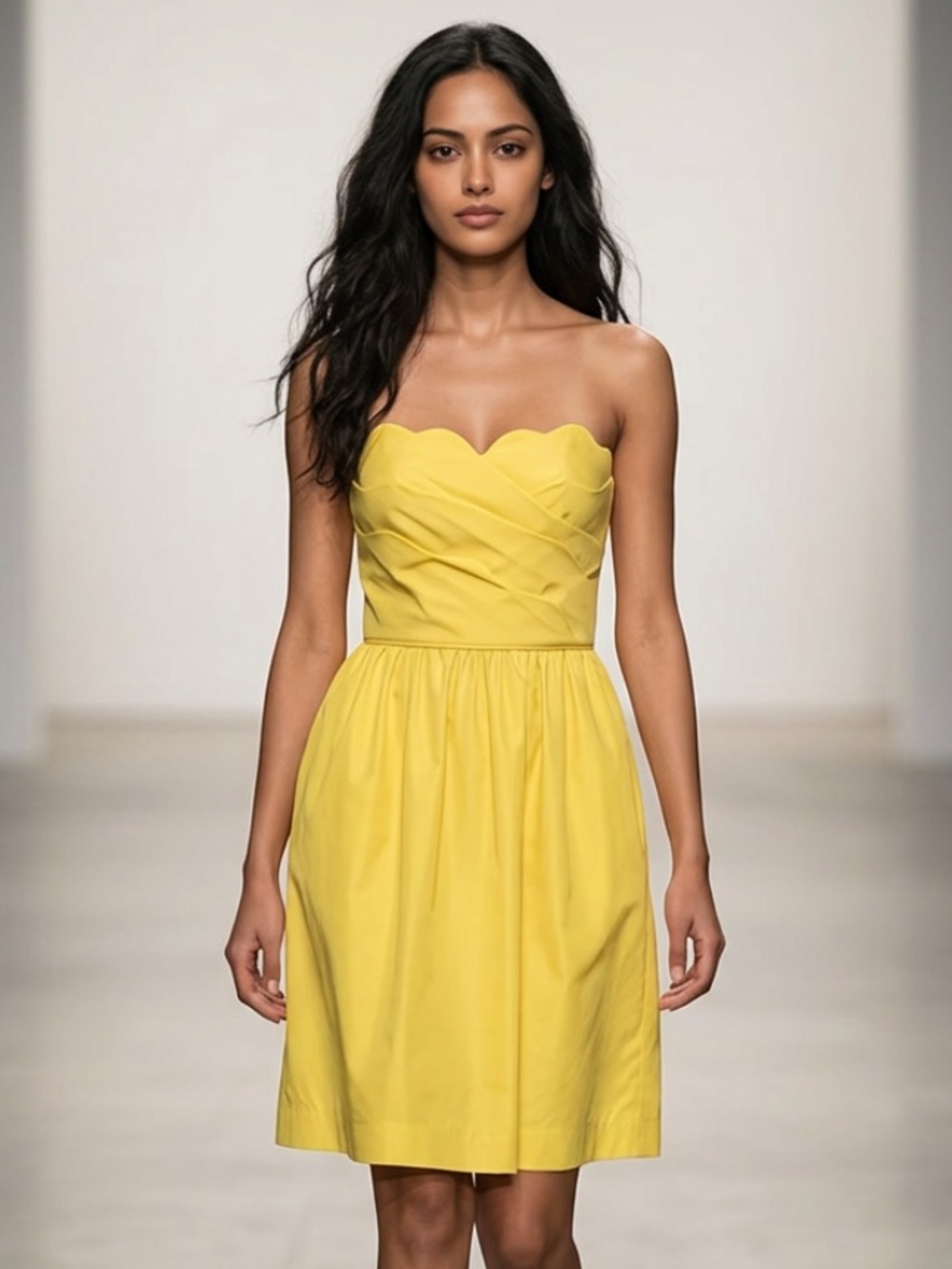 J CREW Collection Dress #43003 Samantha Cotton Taffeta Strapless Yellow Wedding
